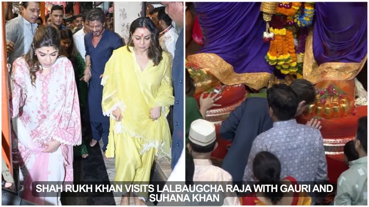 Shah Rukh Khan visits Lalbaugcha Raja pandal with family